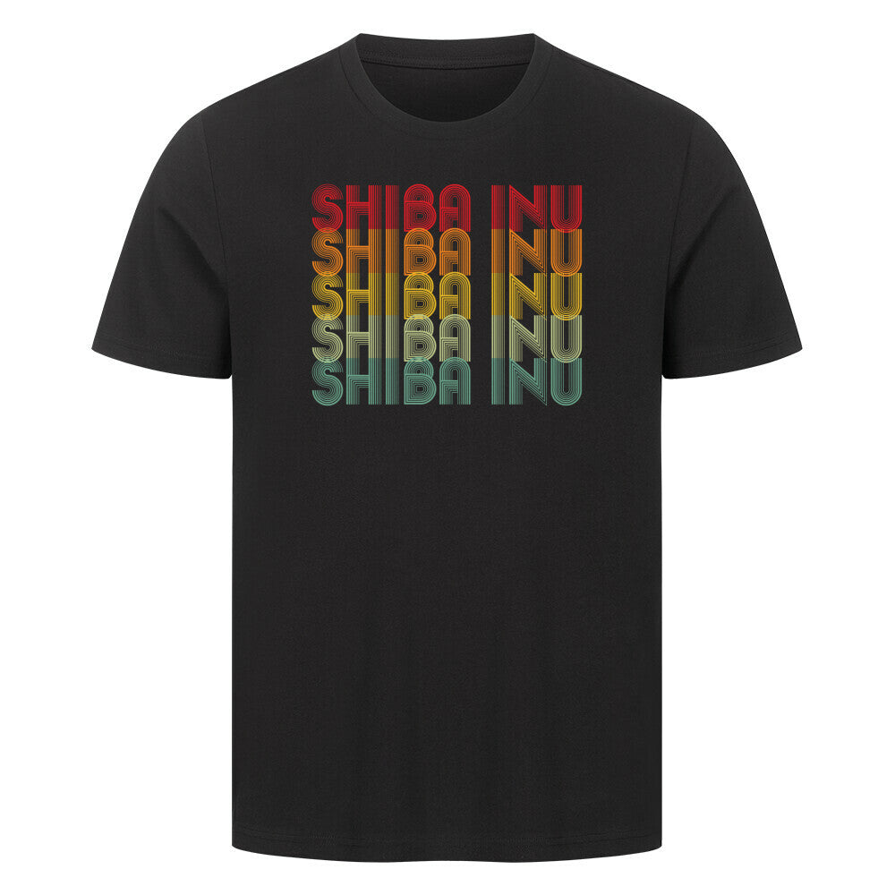 Premium T-Shirt "Shiba Inu - RETRO" Schwarz – hunde-shirt.de