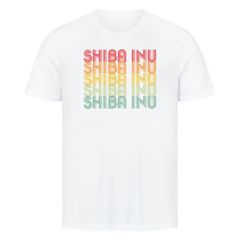 Premium T-Shirt "Shiba Inu - RETRO" Weiß – hunde-shirt.de