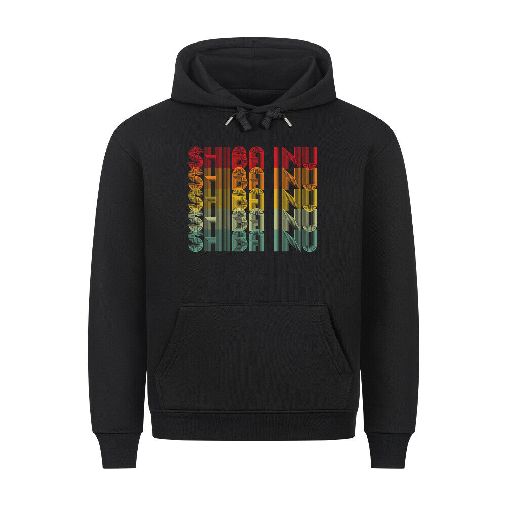 Premium Hoodie "Shiba Inu - RETRO" Schwarz – hunde-shirt.de