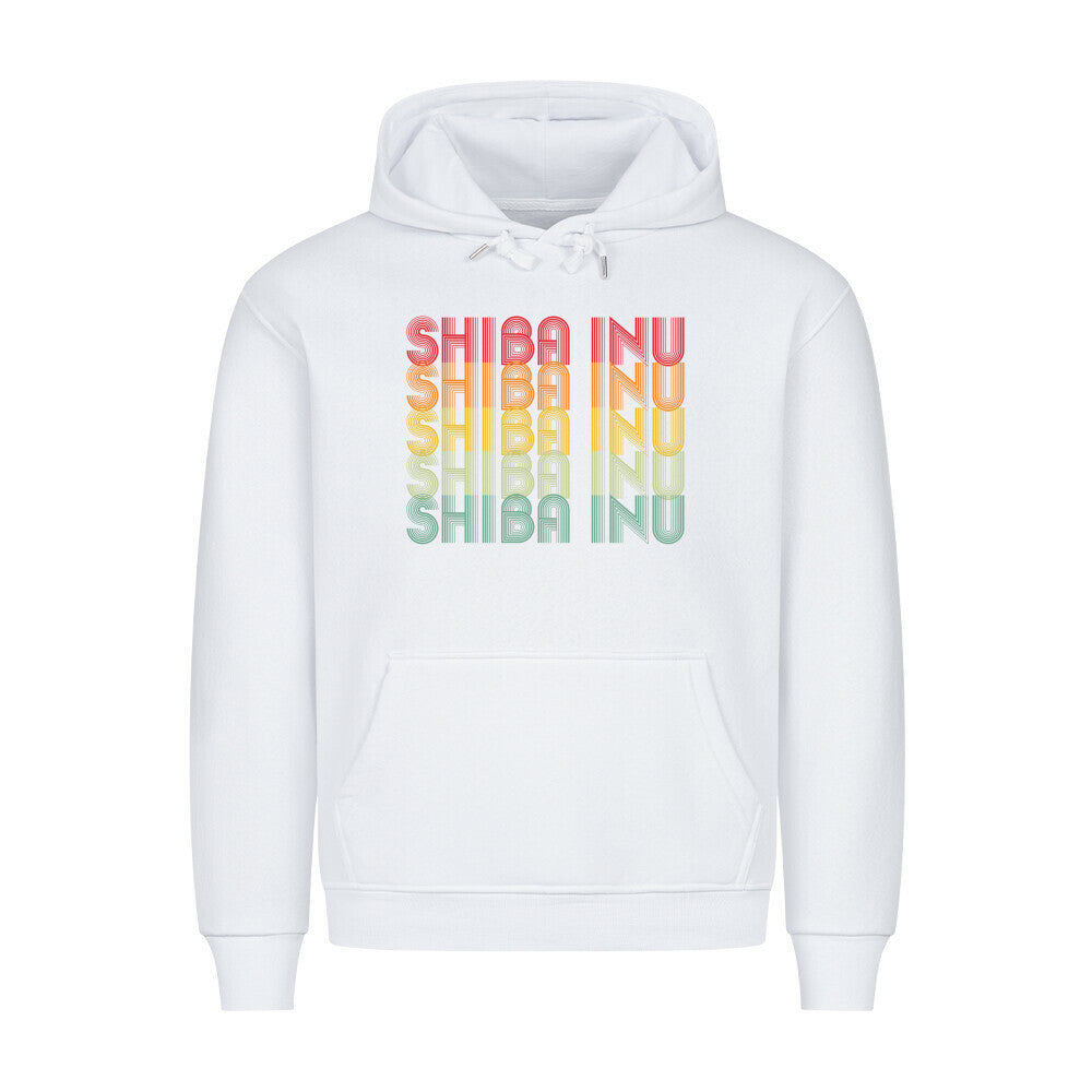 Premium Hoodie "Shiba Inu - RETRO" Weiß – hunde-shirt.de