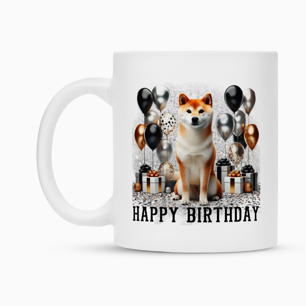 Tasse "Shiba Inu - Happy Birthday" – hunde-shirt.de