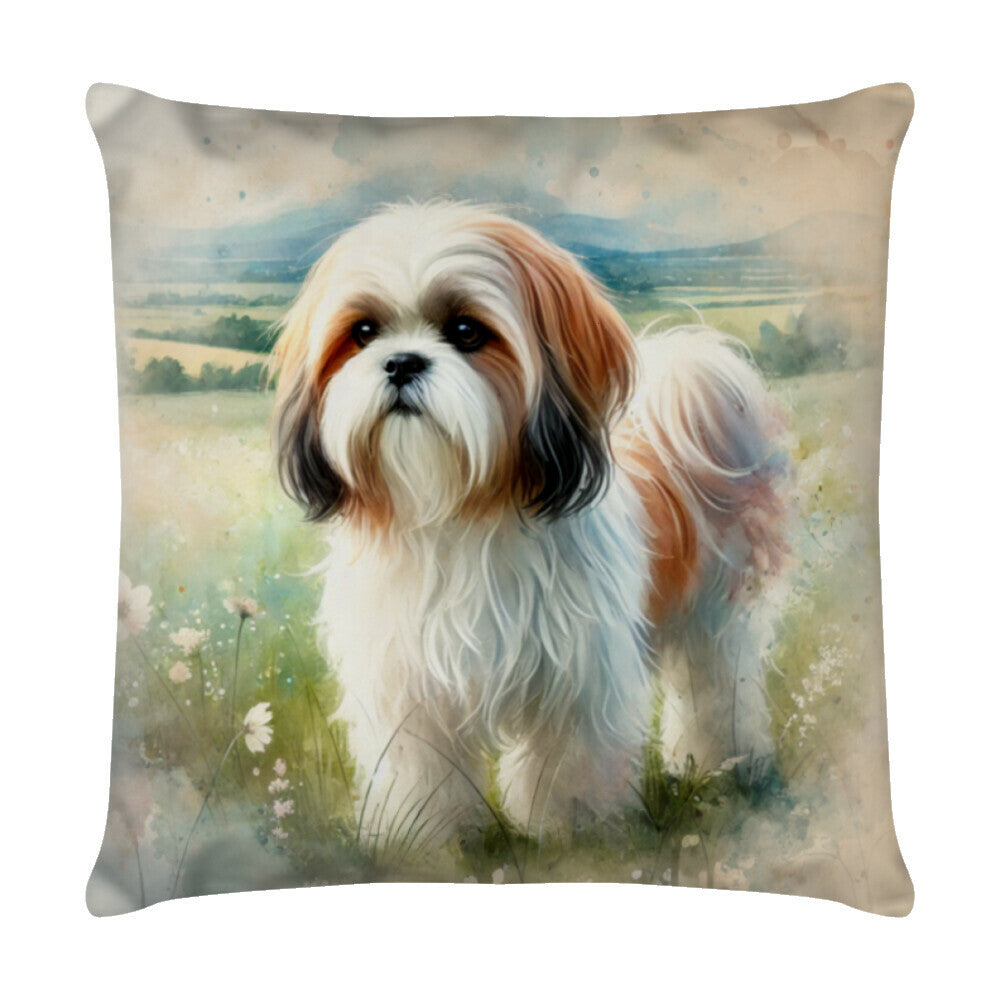 Kissen "Shih Tzu - Natur" Weiß – hunde-shirt.de