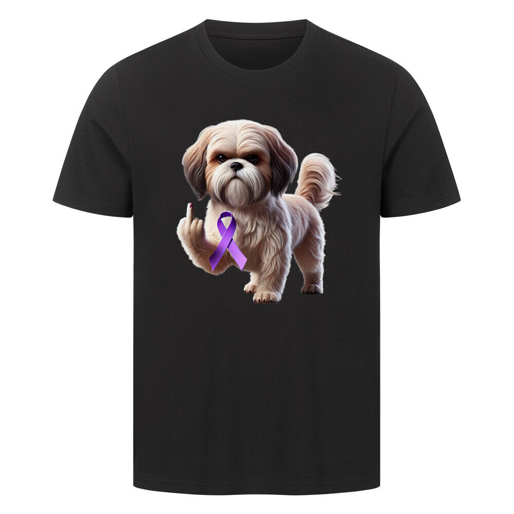 Premium T-Shirt "Shih Tzu - Fuck Cancer" Schwarz – hunde-shirt.de