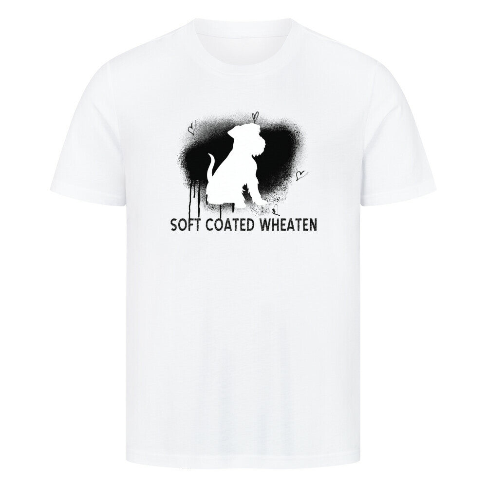 Premium T-Shirt "Soft Coated - Brush" Weiß – hunde-shirt.de
