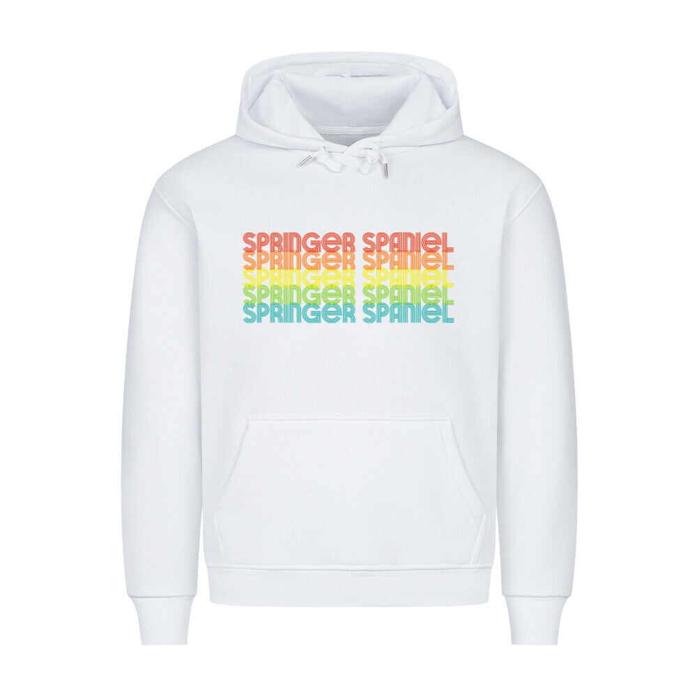 Premium Hoodie "Springer Spaniel - RETRO" Weiß – hunde-shirt.de