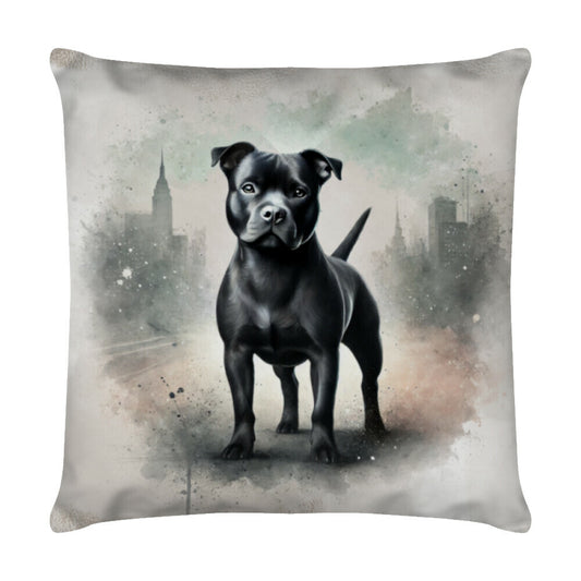 Kissen "Staffordshire - City-Dog" Weiß – hunde-shirt.de