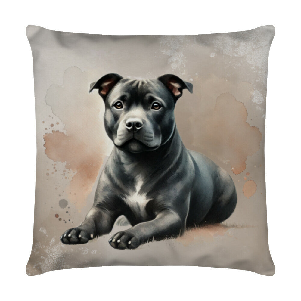 Kissen "Staffordshire - Relax" Weiß – hunde-shirt.de