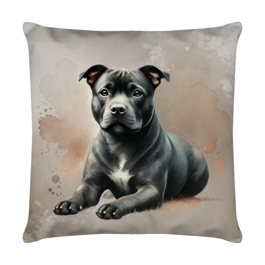 Kissen "Staffordshire - Relax" Weiß – hunde-shirt.de