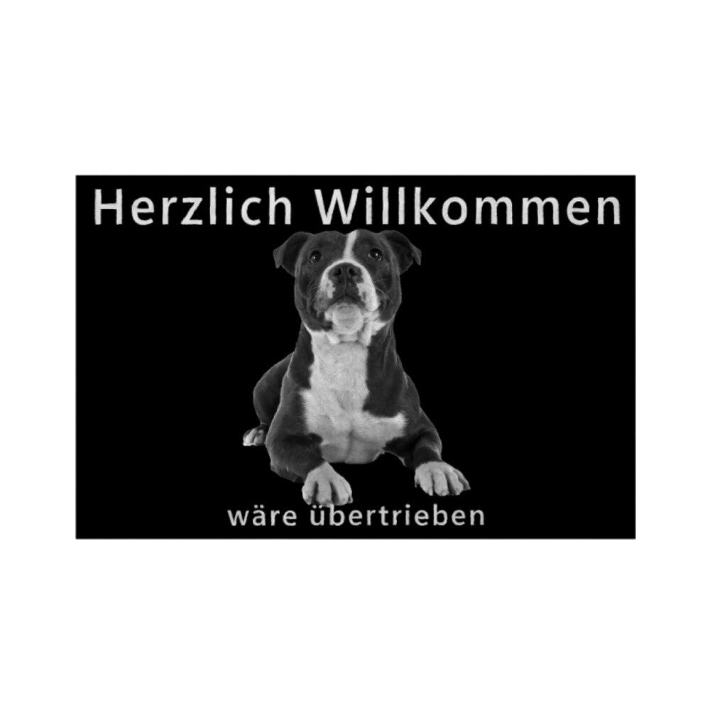 Fußmatte "Staffordshire - Übertrieben... II" Weiß – hunde-shirt.de