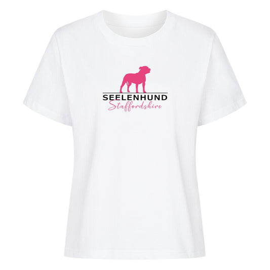 Premium Damen-Shirt "Staffordshire - Seelenhund" Weiß – hunde-shirt.de