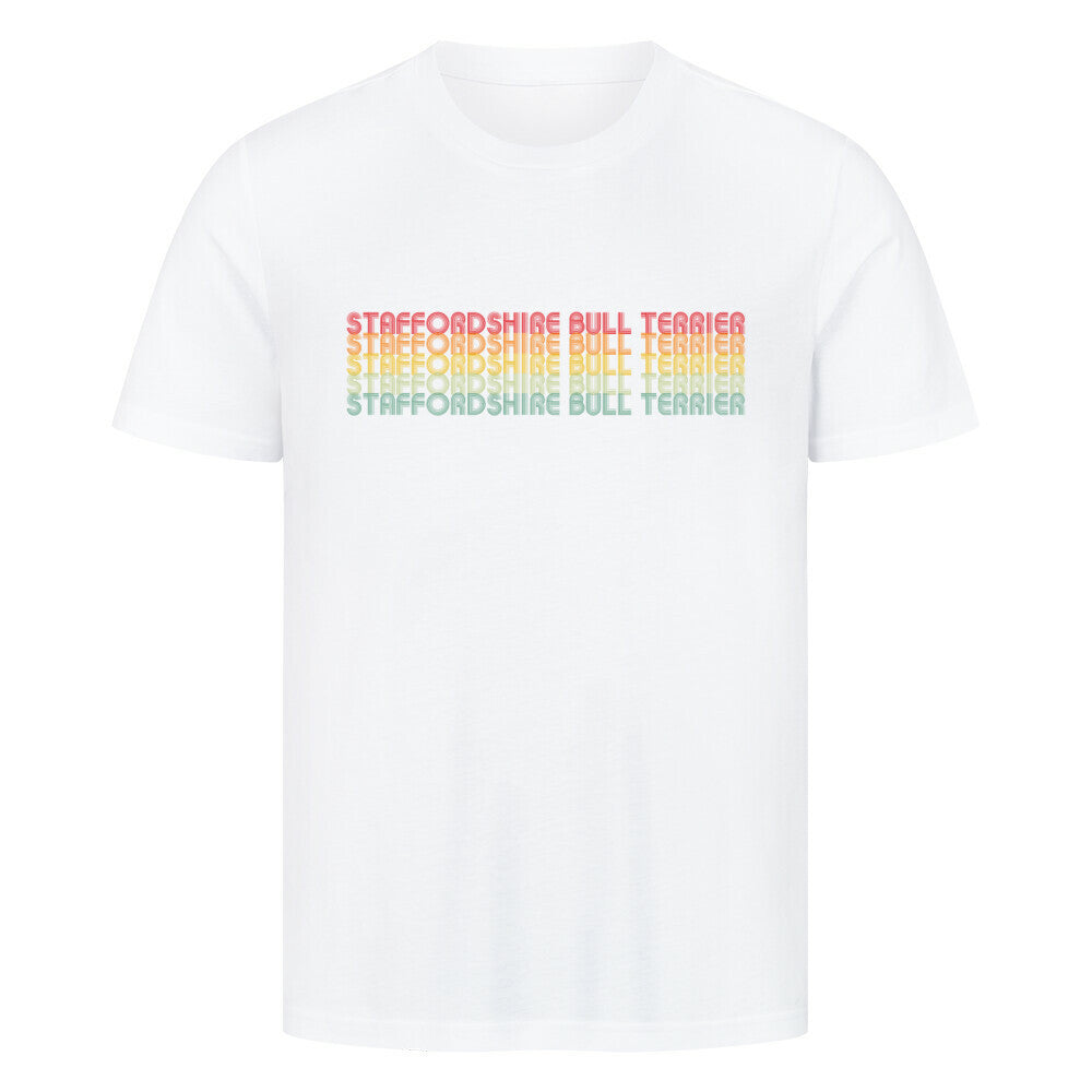 Premium T-Shirt "Staffordshire - RETRO" Weiß – hunde-shirt.de