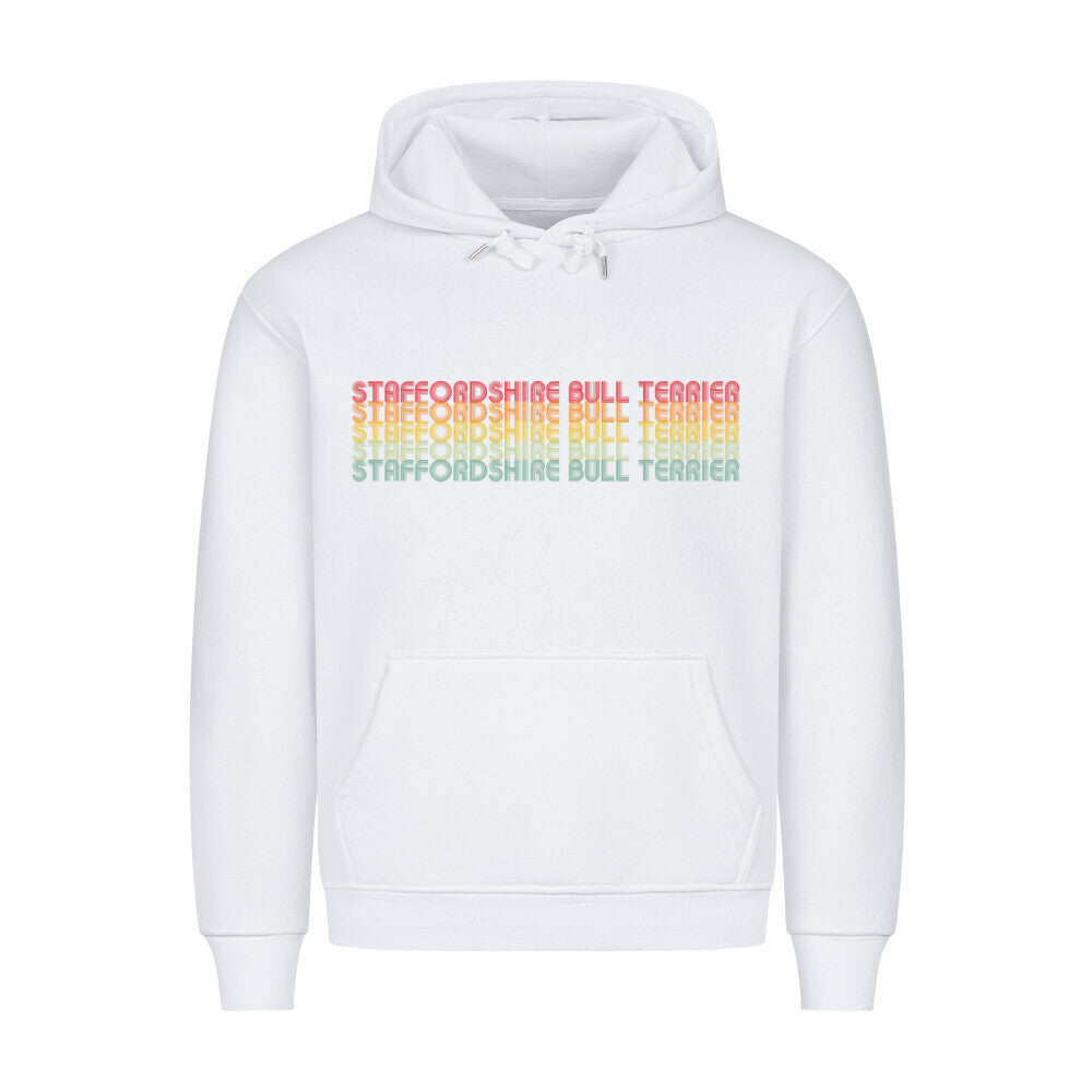 Premium Hoodie "Staffordshire - RETRO" Weiß – hunde-shirt.de