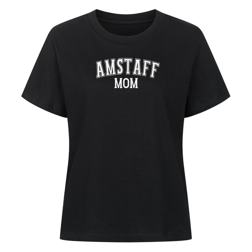 Premium Damen-Shirt "AmStaff - MOM" Schwarz – hunde-shirt.de