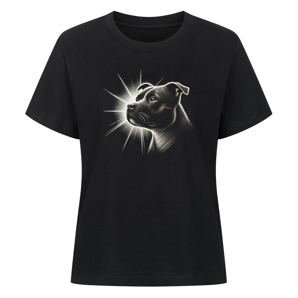 Premium Damen-Shirt "Staffordshire - Bright 2" Schwarz – hunde-shirt.de