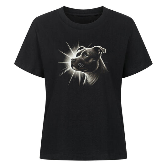 Premium Damen-Shirt "Staffordshire - Bright 2" Schwarz – hunde-shirt.de