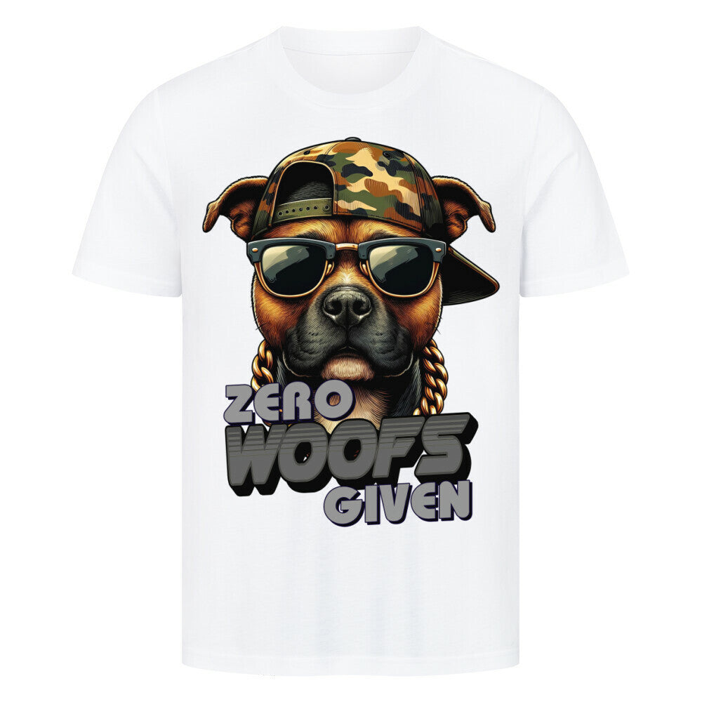 Premium T-Shirt "Staffordshire - WOOFS" Weiß – hunde-shirt.de