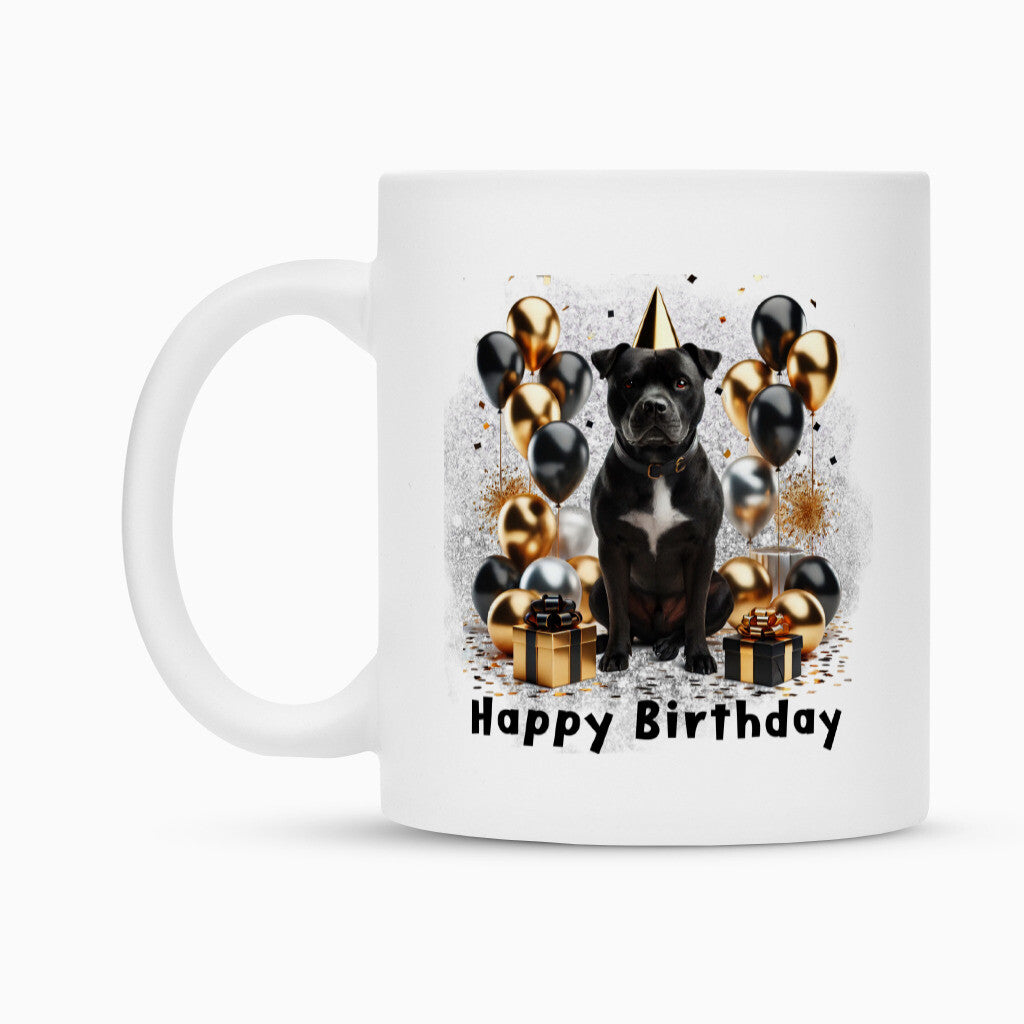 Tasse "Staffordshire - Happy Birthday" – hunde-shirt.de