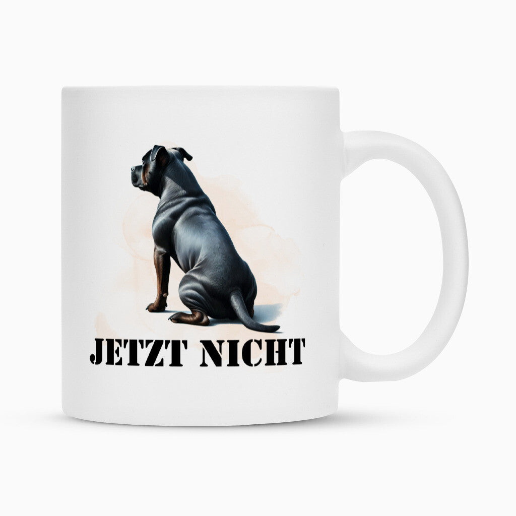 Tasse "Staffordshire - JETZT NICHT" Weiß – hunde-shirt.de