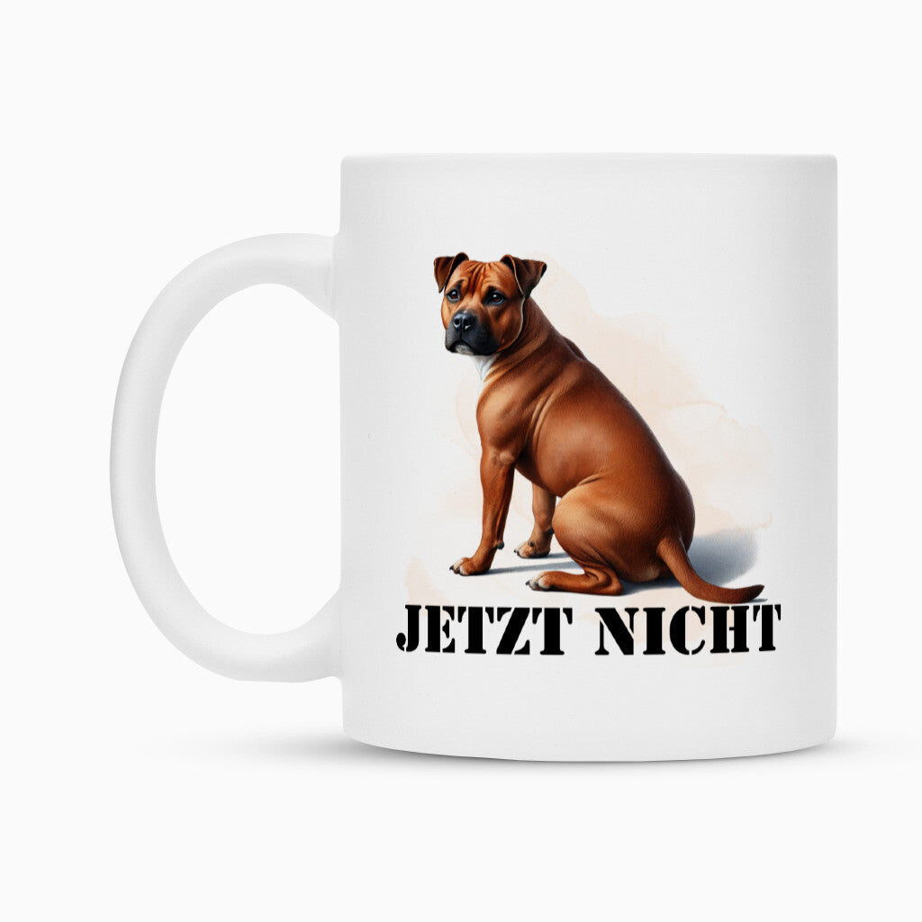 Tasse "Staffordshire hell - JETZT NICHT" – hunde-shirt.de