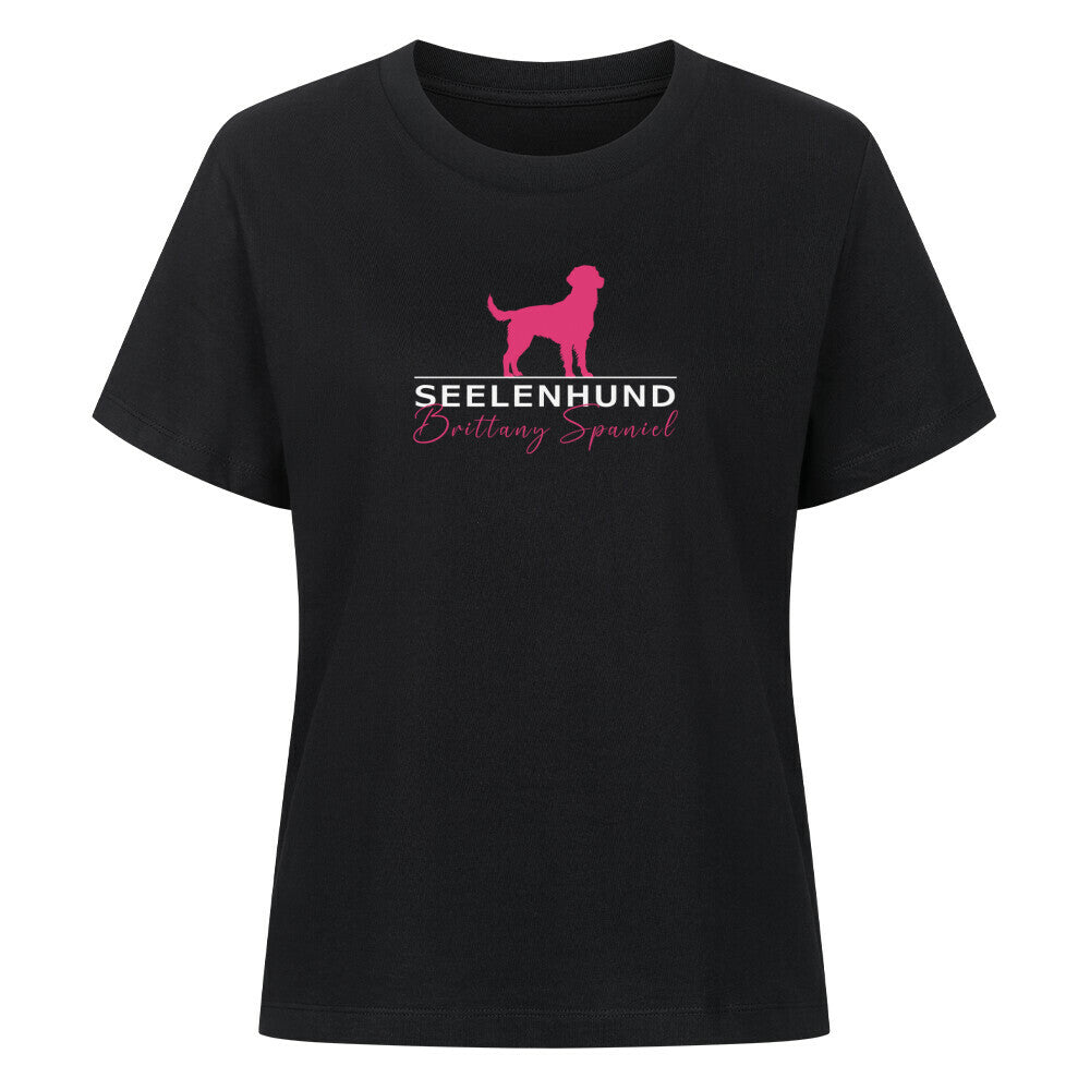 Premium Damen-Shirt "Brittany Spaniel - Seelenhund" Schwarz – hunde-shirt.de