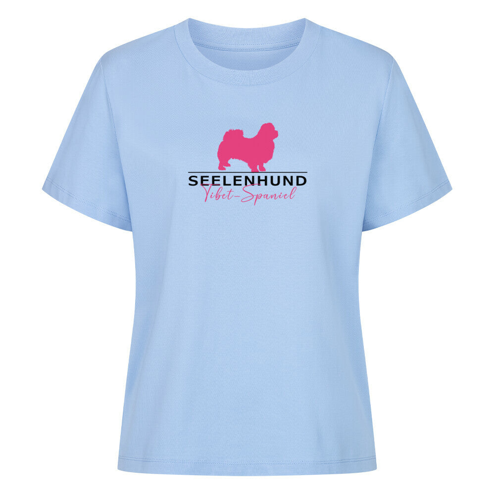 Premium Damen-Shirt "Tibet Spaniel - Seelenhund" Sky Blue – hunde-shirt.de