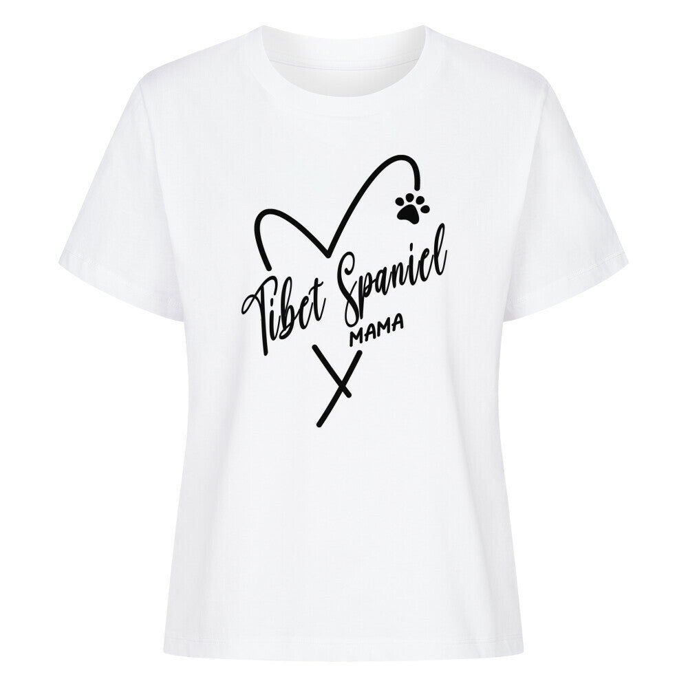 Premium Damen-Shirt "Tibet Spaniel - Mama" Weiß – hunde-shirt.de