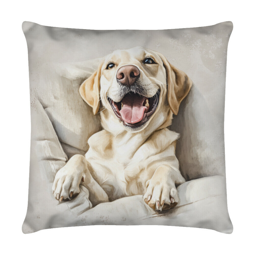 Kissen "Labrador - Glück" Weiß – hunde-shirt.de