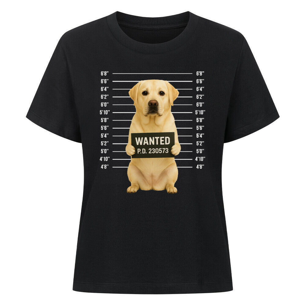 Premium Damen-Shirt "Labrador - WANTED" Schwarz – hunde-shirt.de