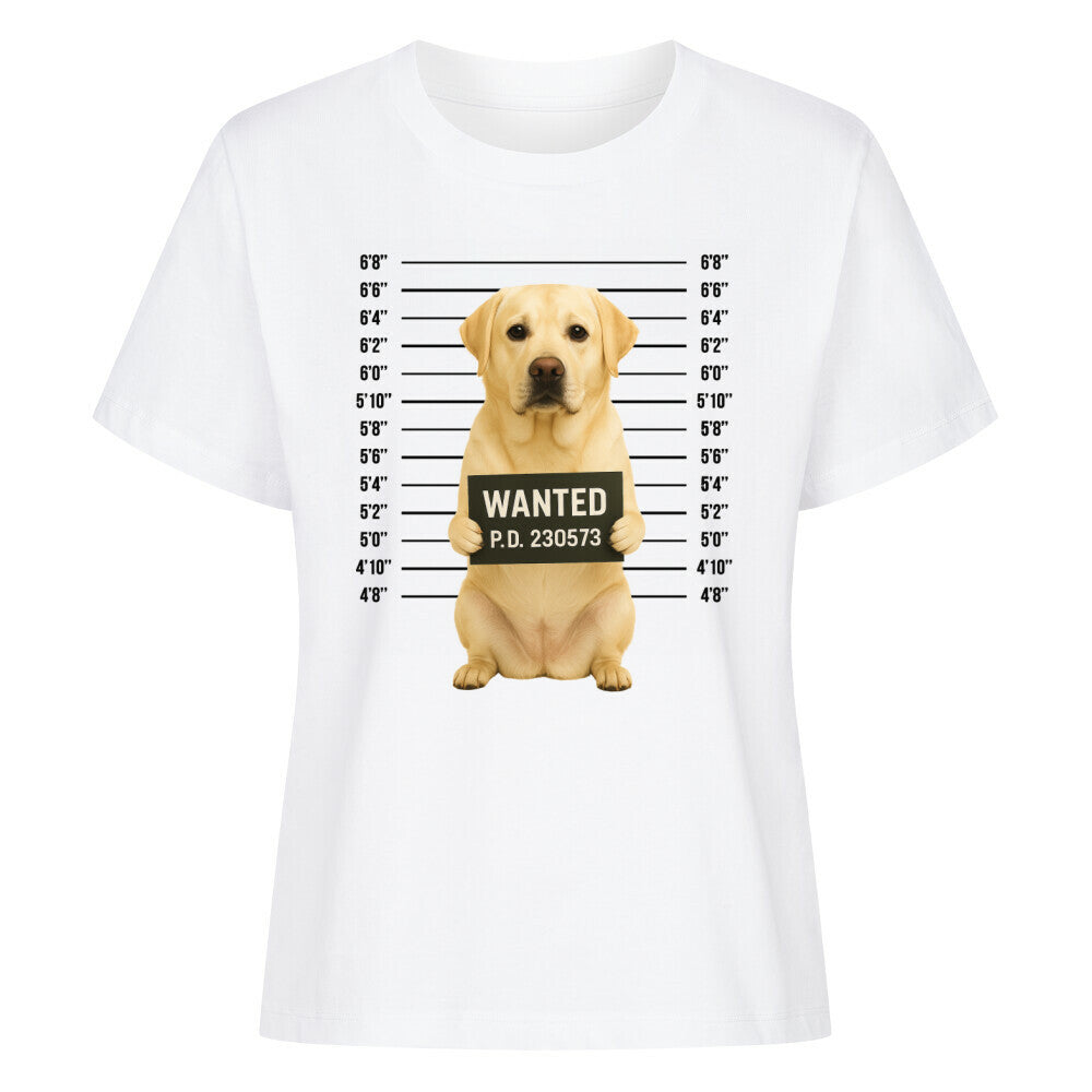 Premium Damen-Shirt "Labrador - WANTED" Weiß – hunde-shirt.de