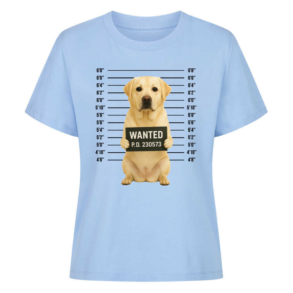 Premium Damen-Shirt "Labrador - WANTED" Sky Blue – hunde-shirt.de