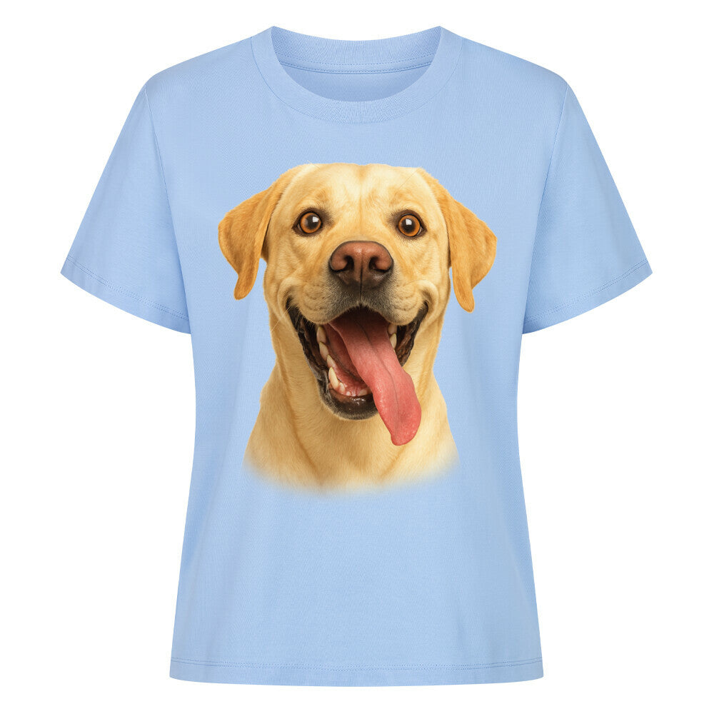 Premium Damen-Shirt "Labrador - Crazy" Sky Blue – hunde-shirt.de