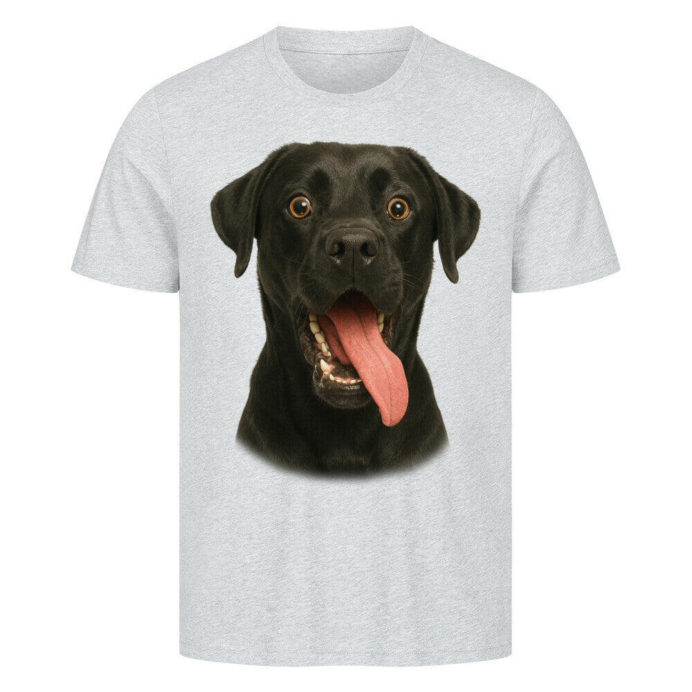 Premium T-Shirt "Labrador schwarz - Crazy" Heather Grey – hunde-shirt.de