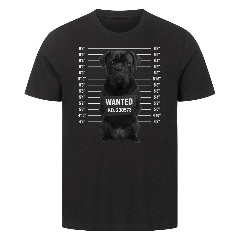 Premium T-Shirt "Cane Corso - WANTED" Schwarz – hunde-shirt.de