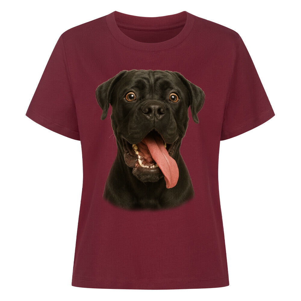 Premium Damen-Shirt "Cane Corso - Crazy" Burgunder – hunde-shirt.de