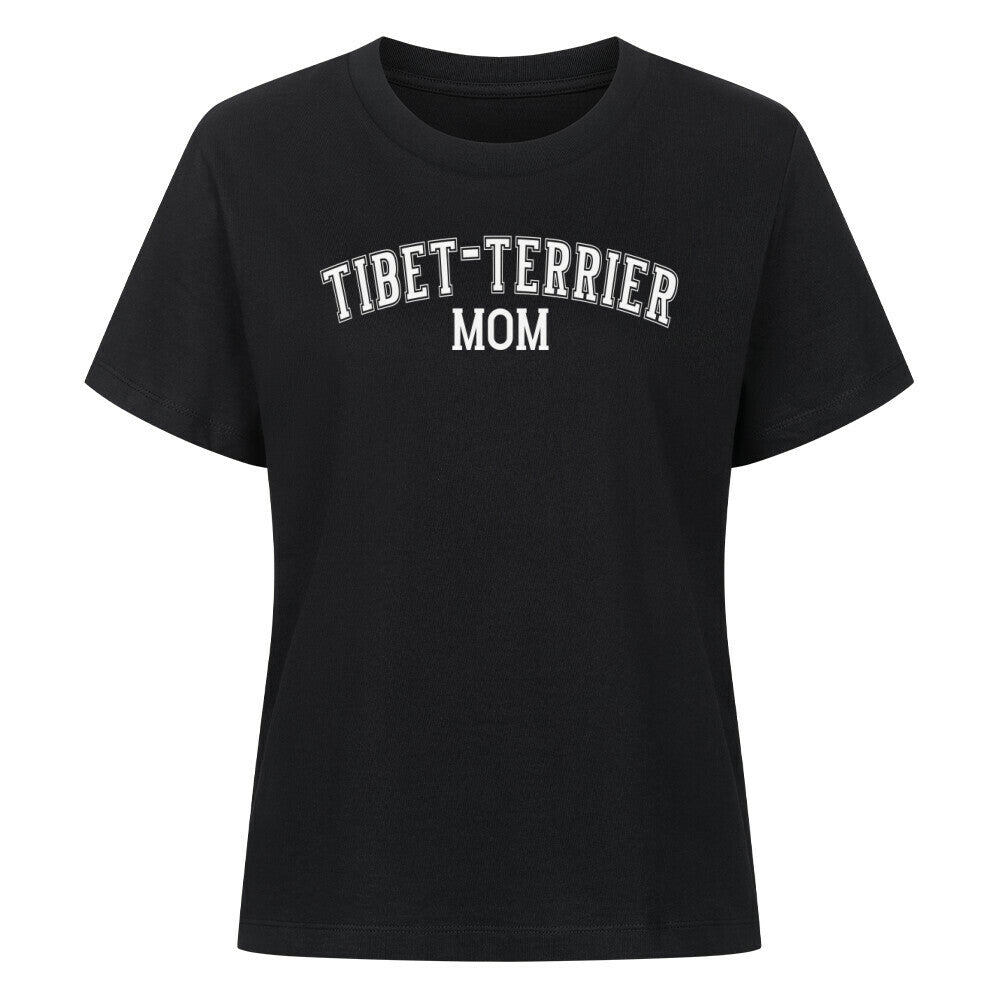 Premium Damen-Shirt "Tibet Terrier - MOM" Schwarz – hunde-shirt.de