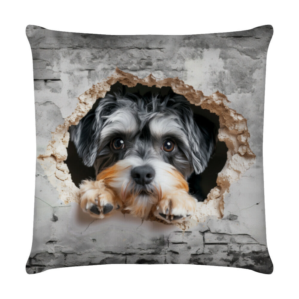 Kissen "Tibet Terrier - Wall II" Weiß – hunde-shirt.de