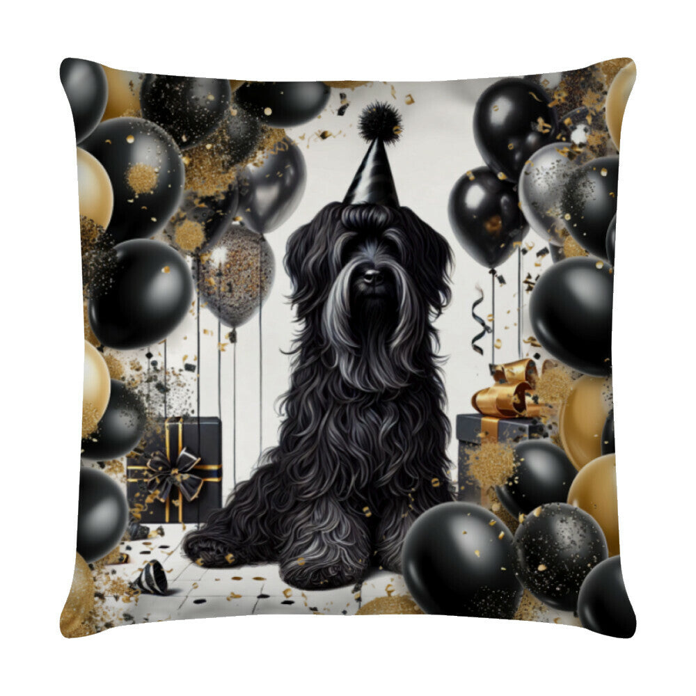 Kissen "Tibet Terrier - Geburtstag II" Weiß – hunde-shirt.de