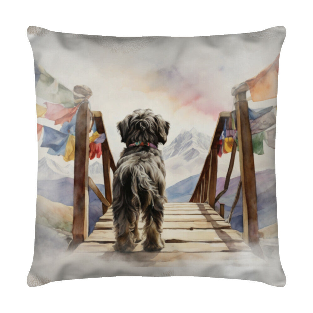 Kissen "Tibet Terrier - Träumer" Weiß – hunde-shirt.de