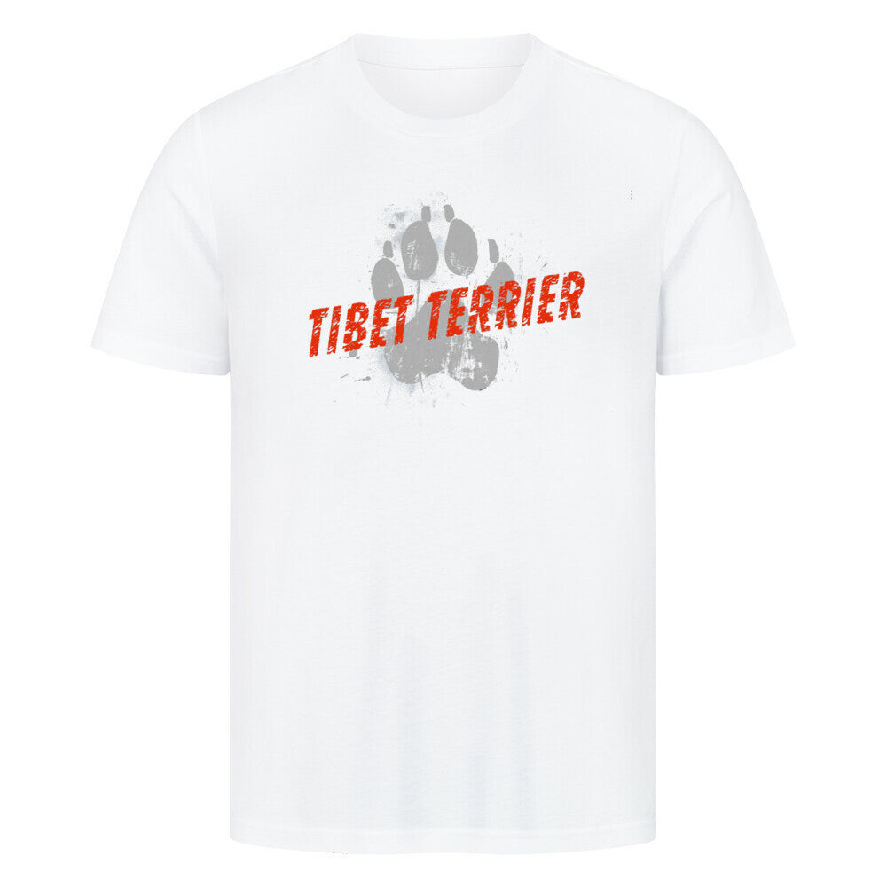 Premium T-Shirt "Tibet Terrier - PAW" Weiß – hunde-shirt.de