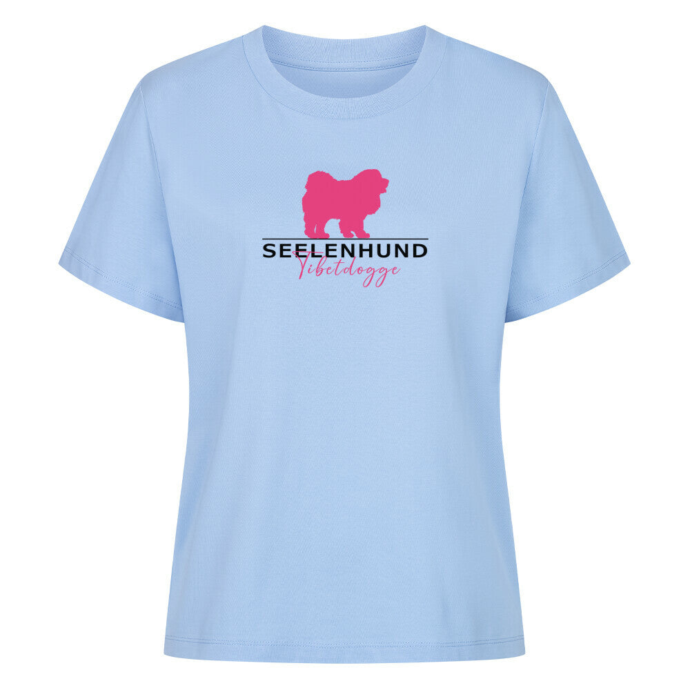 Premium Damen-Shirt "Tibetdogge - Seelenhund" Sky Blue – hunde-shirt.de
