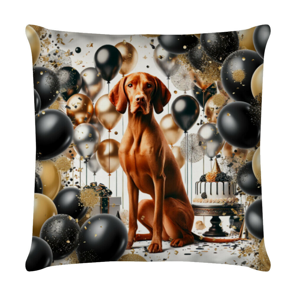 Kissen "Vizsla - Geburtstag" Weiß – hunde-shirt.de