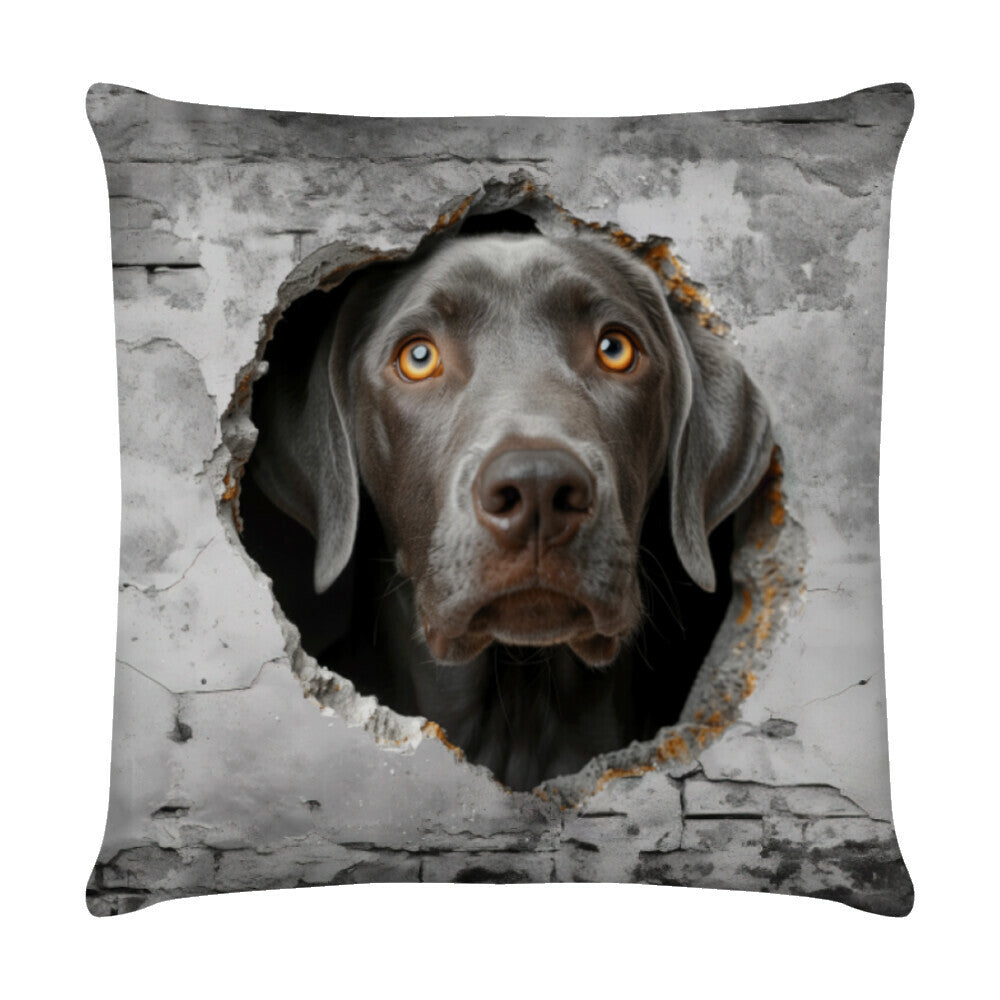 Kissen "Weimaraner - Wall II" Weiß – hunde-shirt.de