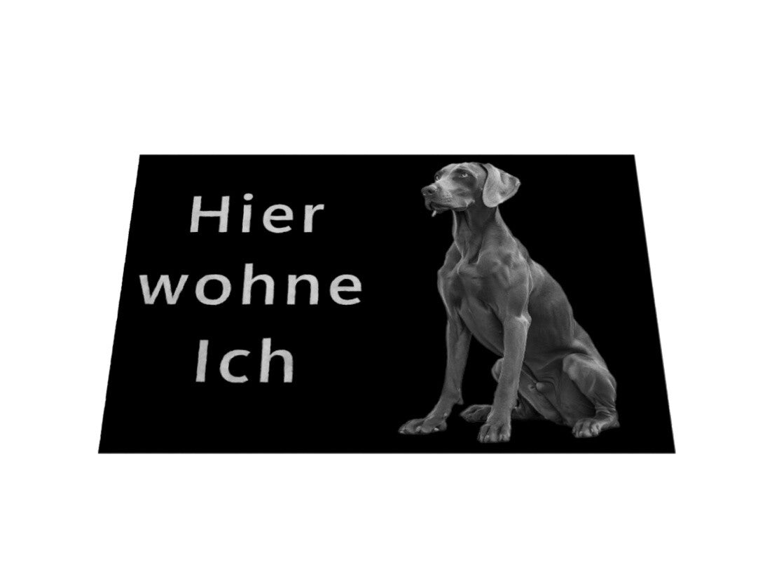 Fußmatte "Weimaraner - Hier wohne Ich" – hunde-shirt.de