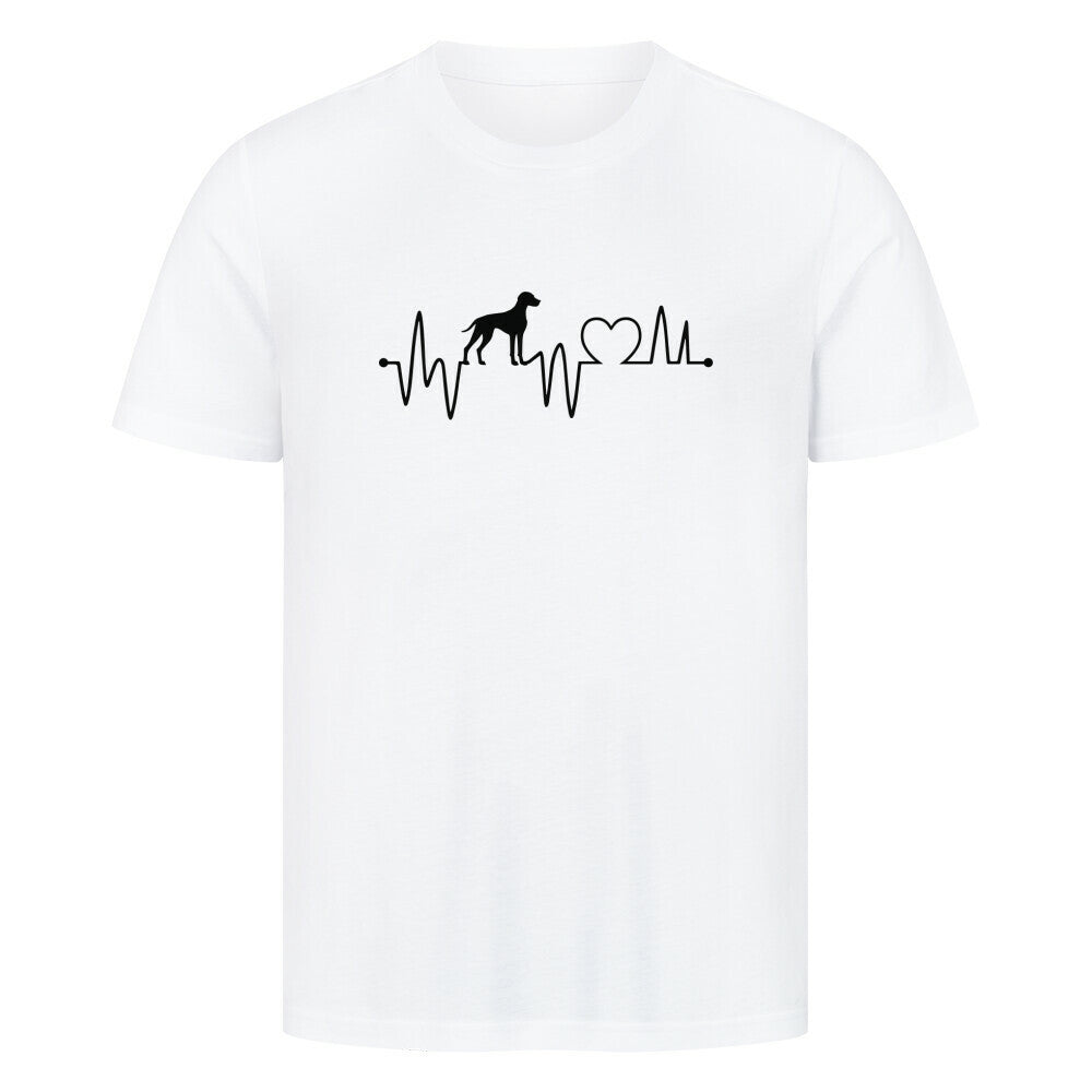 Premium T-Shirt "Weimaraner - Heartbeat" Weiß – hunde-shirt.de
