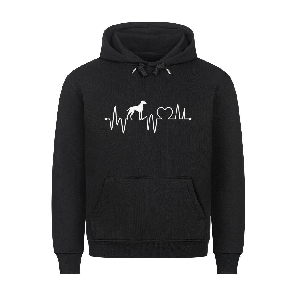 Premium Hoodie "Weimaraner - Heartbeat" Schwarz – hunde-shirt.de