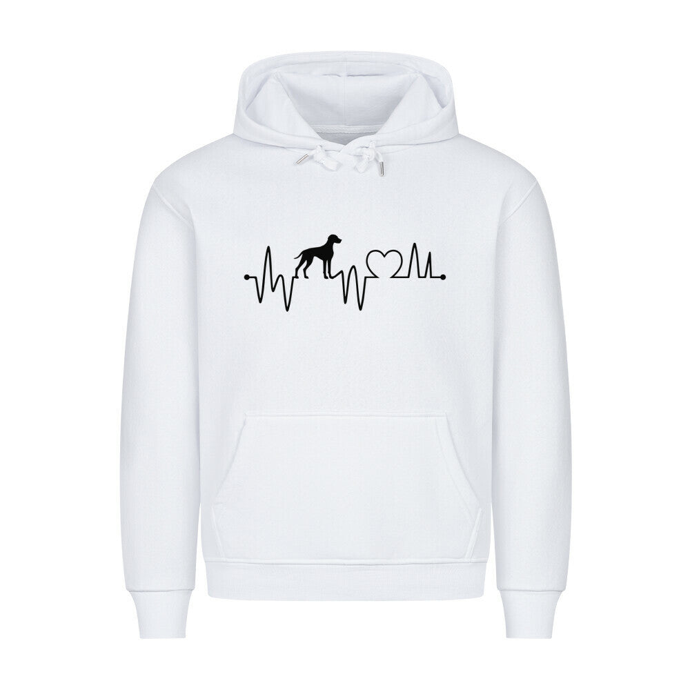 Premium Hoodie "Weimaraner - Heartbeat" Weiß – hunde-shirt.de