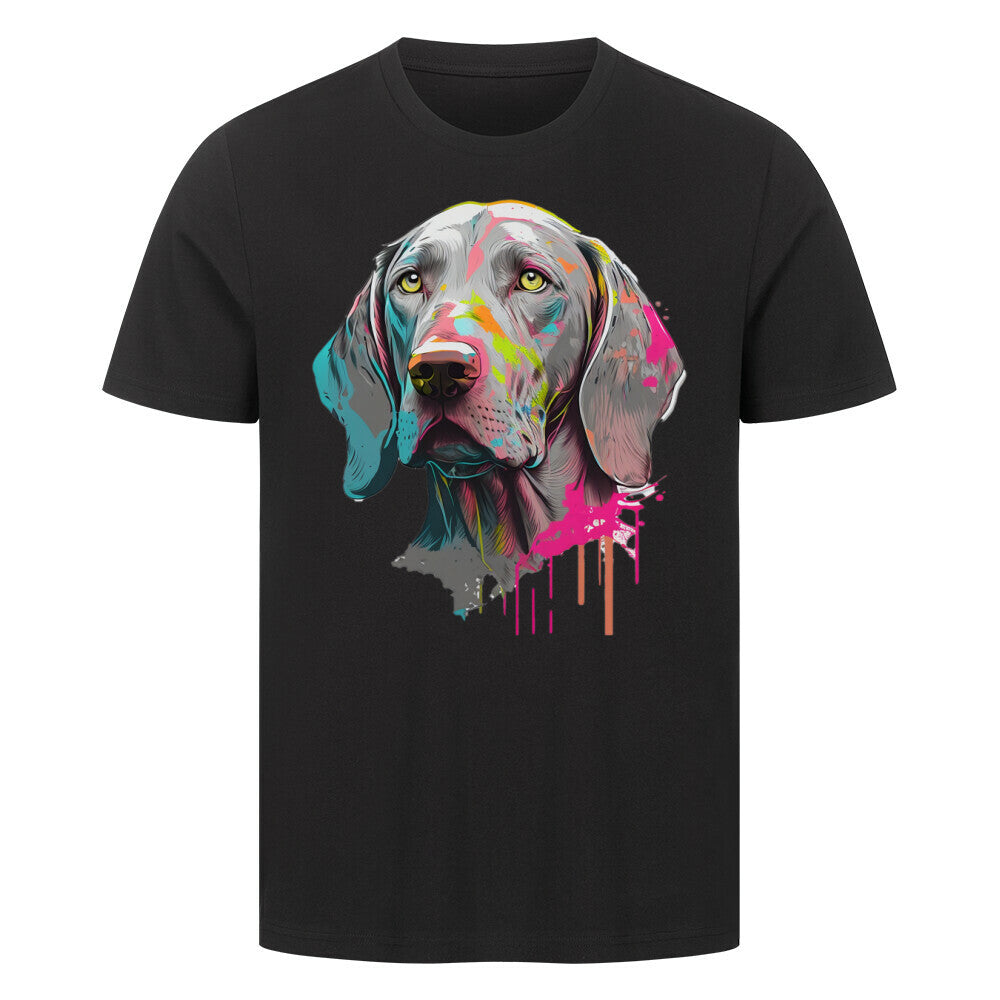Premium T-Shirt "Weimaraner - Splash" Schwarz – hunde-shirt.de