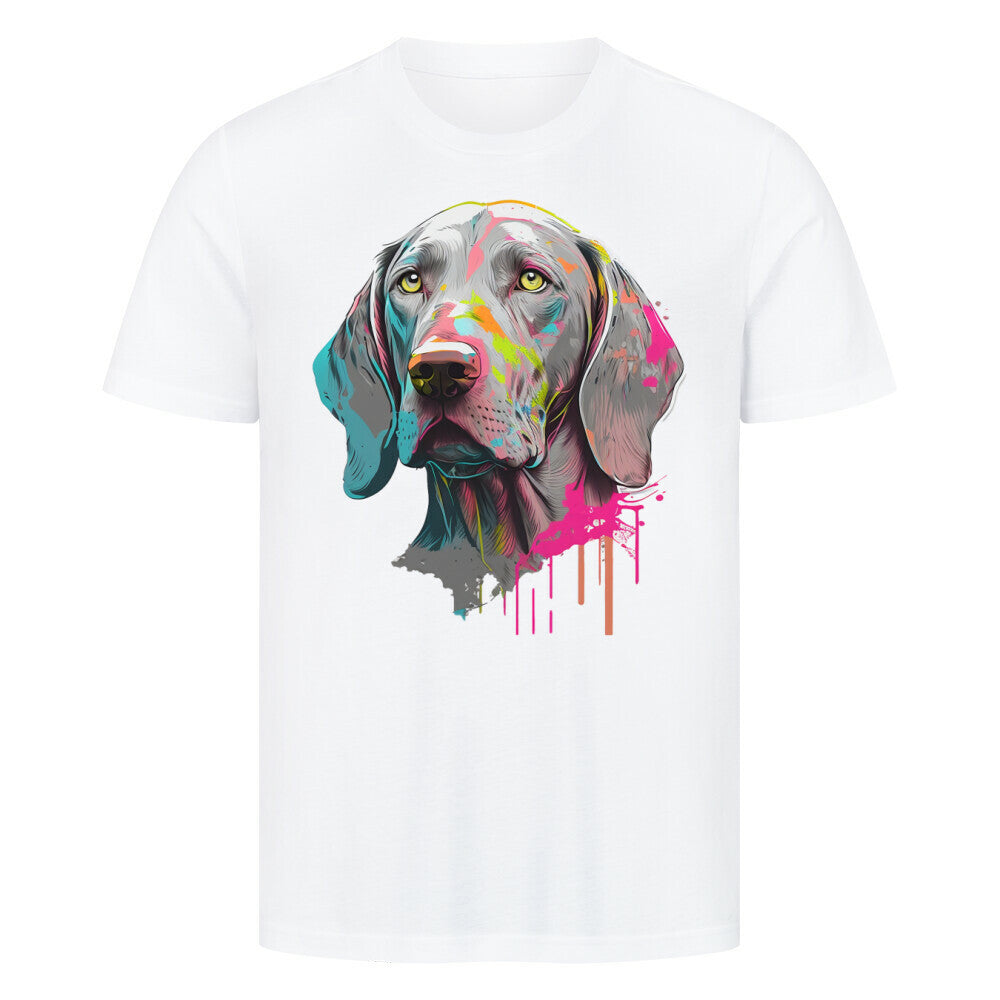Premium T-Shirt "Weimaraner - Splash" Weiß – hunde-shirt.de
