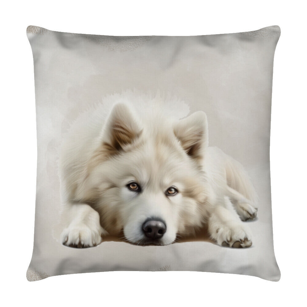 Kissen "Schweizer Schäferhund - Relax" Weiß – hunde-shirt.de