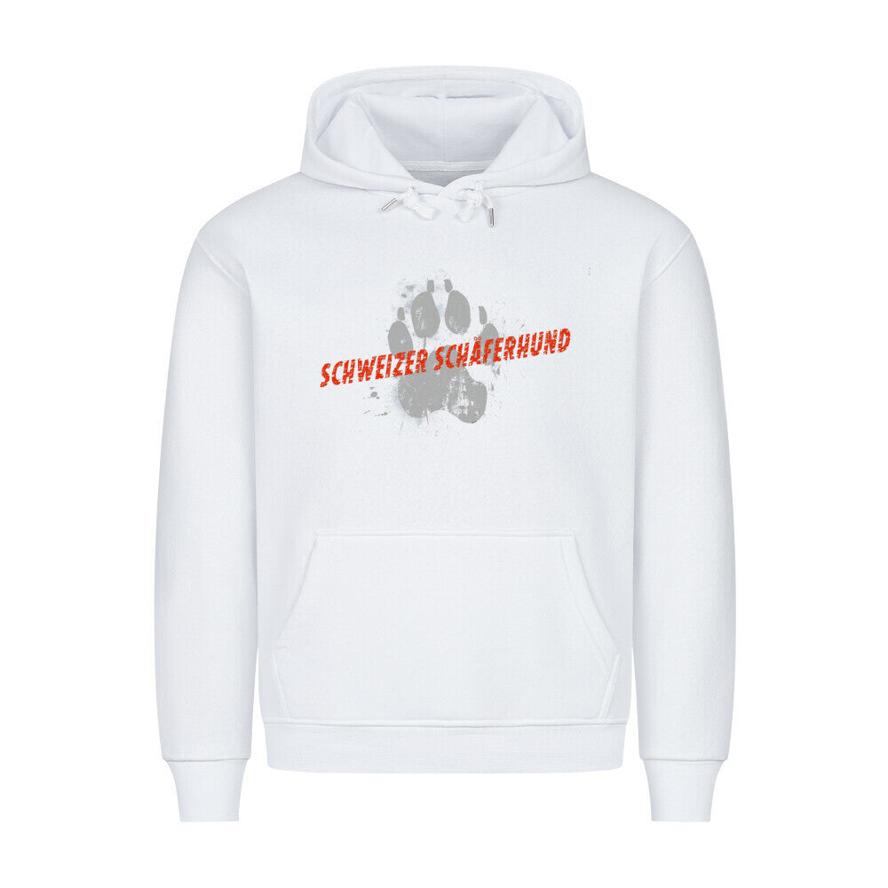 Premium Hoodie "Schweizer Schäferhund - PAW" Weiß – hunde-shirt.de